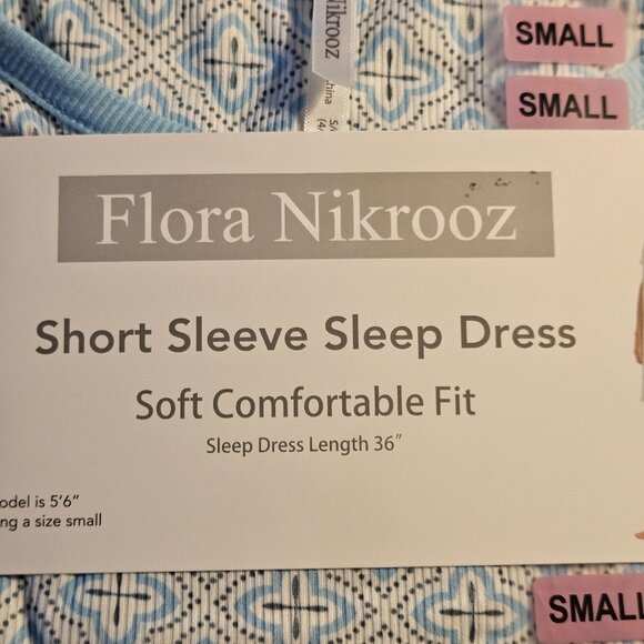 Flora Nikrooz Womens Short Sleeve Sleep Dress Small 4-6 Soft Comfortable Fit - Picture 4 of 7